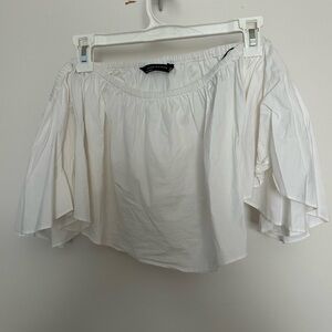 Zara White Off-Shoulder Blouse
